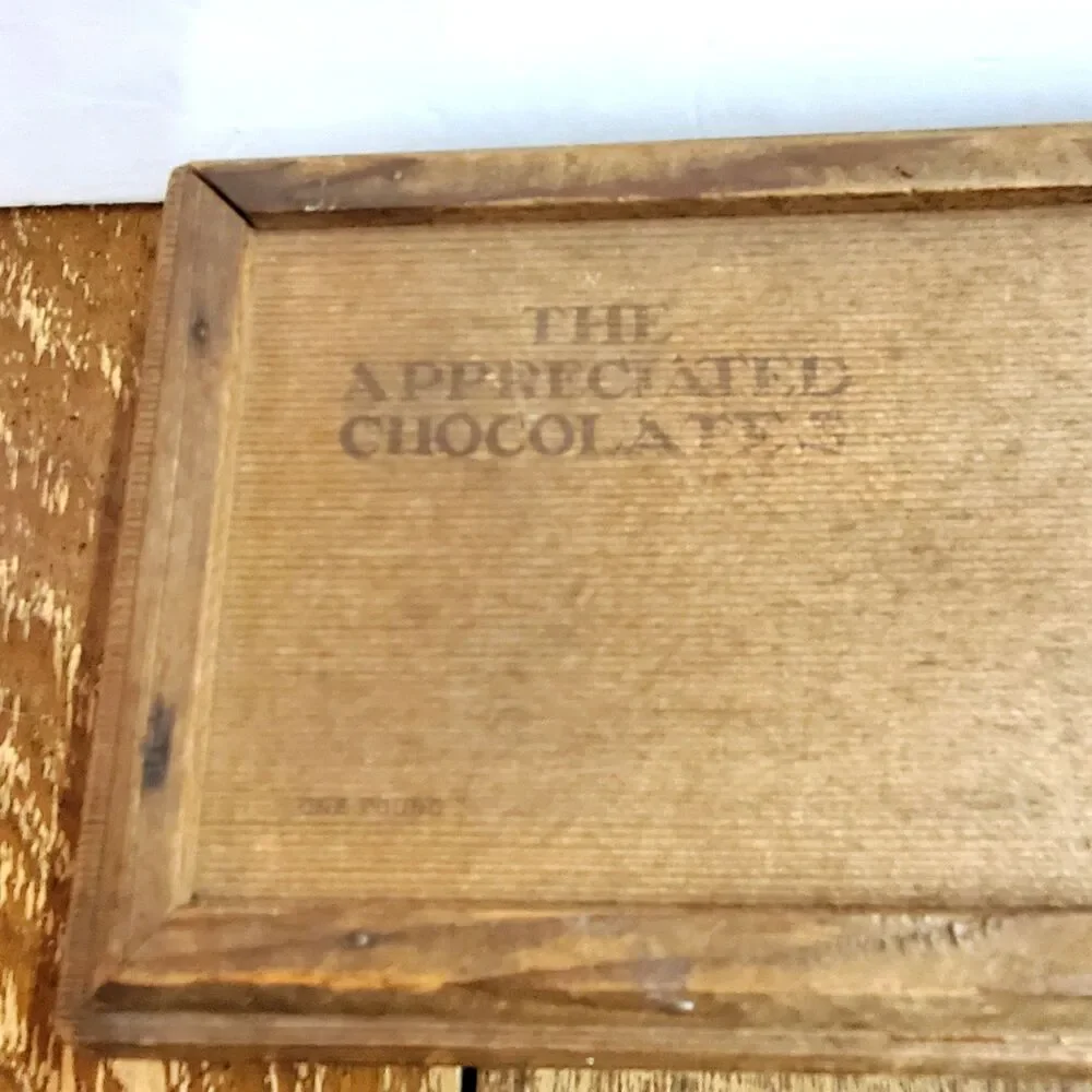 Vintage Johnston's Candies Wooden Chocolate Box Antique Advertising Decor